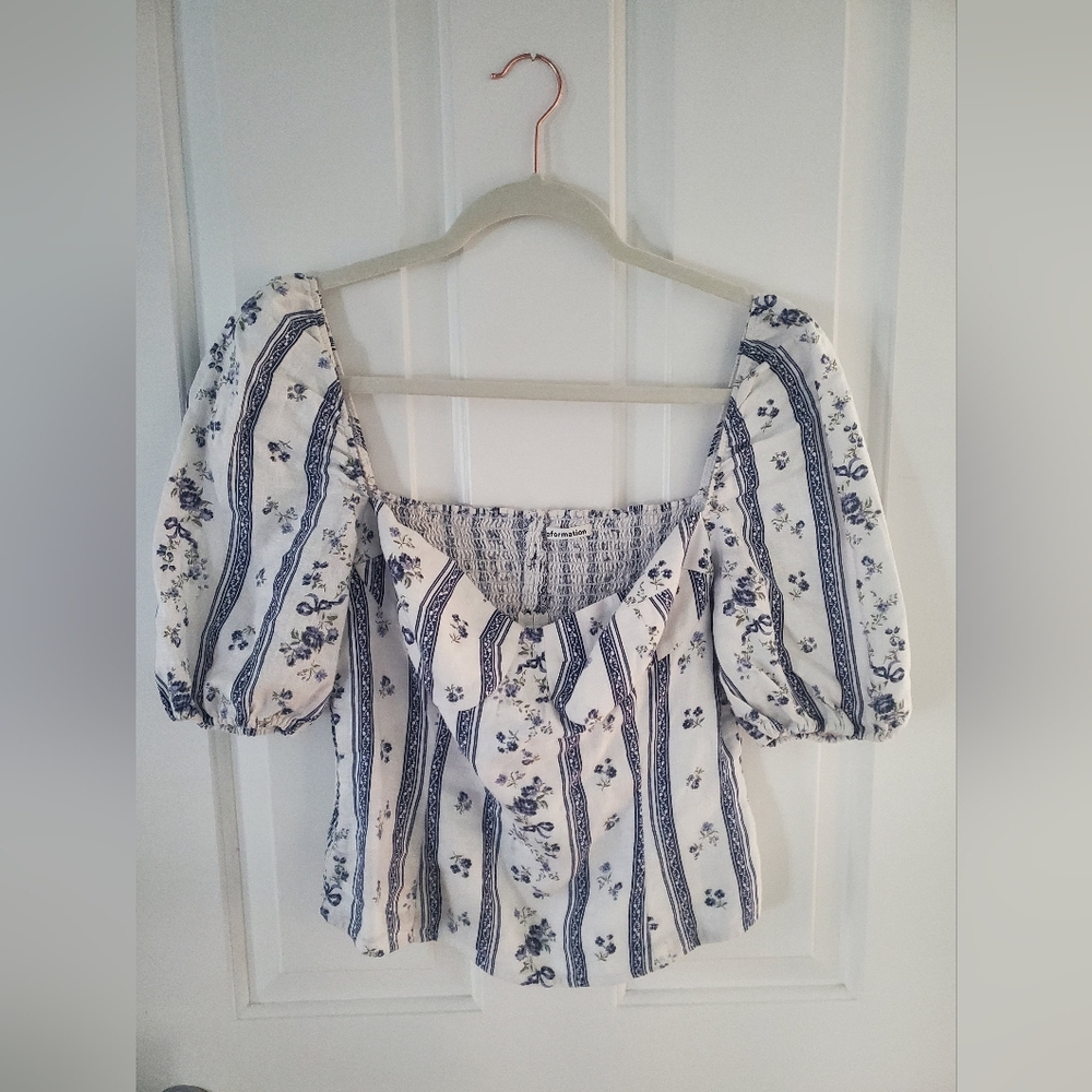 Reformation Marzo Linen Top in Roquefort Size 10